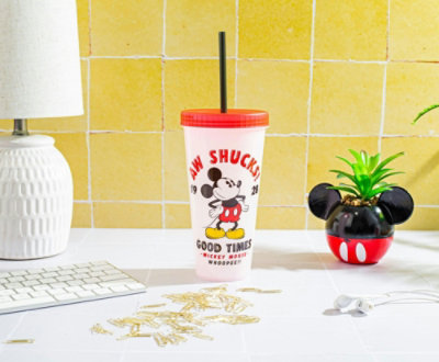 Silver Buffalo Disney Classic Mickey Mouse "Aw Shucks" Color-Changing Plastic Tumbler - Image 3