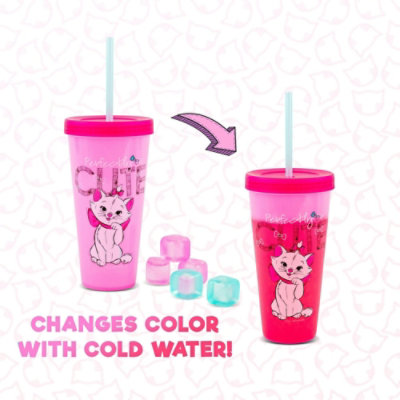 Silver Buffalo Disney The Aristocats Marie Color-Changing Plastic Tumbler | Holds 24 Ounces - Image 2