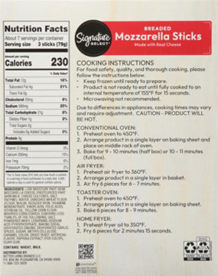 Signature Select Mozzarella Sticks Breaded 22 Oz - 22 OZ - Image 5