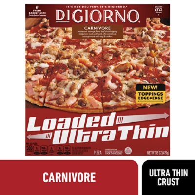 Digiorno Ultra Thin Crust Loaded Carnivore Frozen Pizza - Box 15 Oz - 15 OZ - Image 1