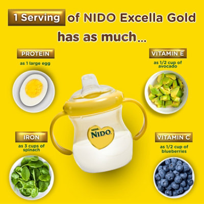 Nestle Nido Excella Gold Toddler Milk Beverage 800g Can - 1.764 LB - Image 2