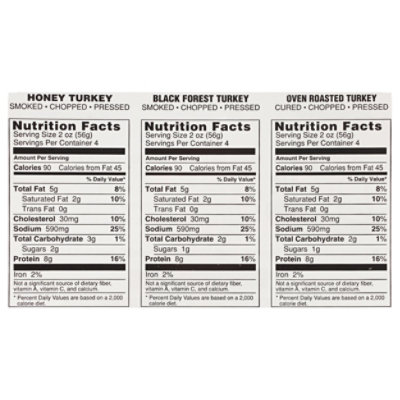 Carl Buddig Variety Pack Lunchmeat, Black Forest Turkey, Honey Turkey, Oven Roast Turkey, 24 Oz - 24 OZ - Image 4