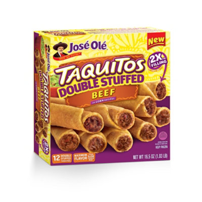 Jose Ole Double Stuffed Beef Corn Taquitos, 16.5 Oz - 16.5 OZ - Image 1