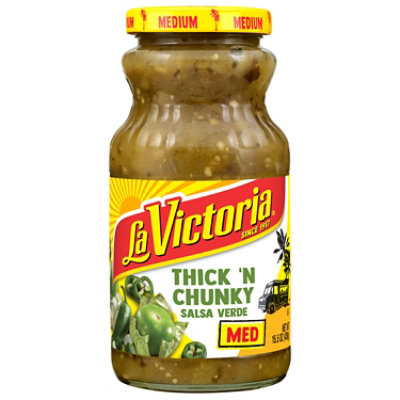 La Victoria Thick & Chunky Verde Med Salsa, 15.5 Oz - 15.5 OZ - Image 1