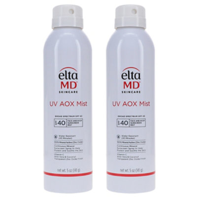 EltaMD UV AOX Mist Broad Spectrum SPF 40 Face and Body Sunscreen 5 oz 2 Pack - Image 1