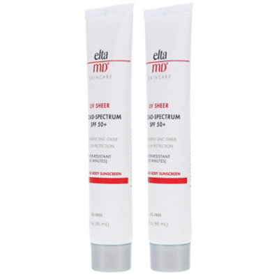 Elta MD UV Sheer Broad Spectrum SPF 50+ Face and Body Sunscreen 3 oz 2 Pack - Image 2