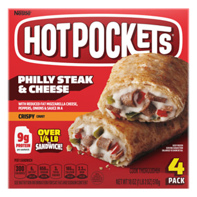 Hot Pockets Philly Steak & Cheese, 18 Oz - 18 OZ - Image 1