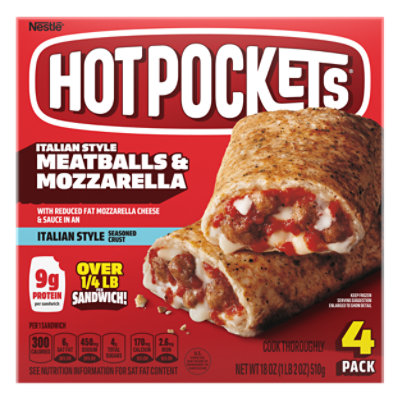 Hot Pockets Meatballs And Mozzarella 18 Oz - 18 OZ - Image 1