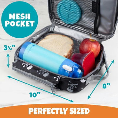 Bentology Insulated Lunch Box w Snack Pocket & Water Bottle Holder-Boys or Kids Pirate School Lunchbox Tote Keeps Food Hotter or Colder Longer - Image 4