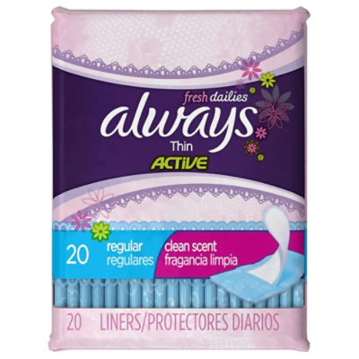 Always Thin Regular Pantiliner 20 ct - Case - 24 Units - Image 1