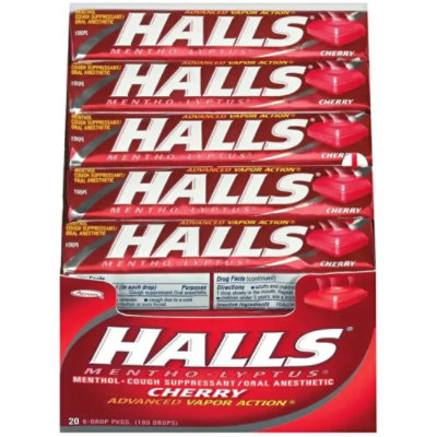 Halls Cherry Sticks (USA) 9 ct - Case - 20 Units - Image 1