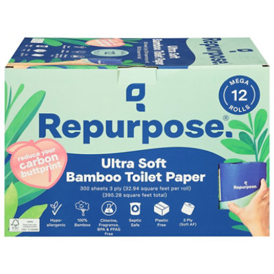 Repurpose Bamboo Toilet Paper 3ply 300 Sheets 12pk - 12 RL - Image 2