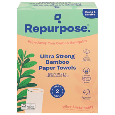 Repurpose Bamboo Paper Towel 2ply 100 Sheets 2pk - 2 RL - Image 2