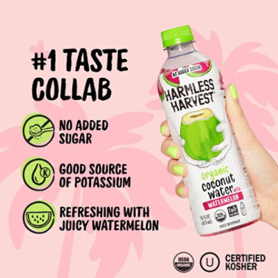 Harmless Harvest Organic Coconut Water with Watermelon - 16 Fl. Oz. - Image 4