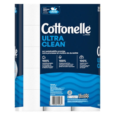 Cottonelle Ultra Clean Mega Toilet Paper Rolls 284 Sheets Per Roll - 30 Count - Image 8