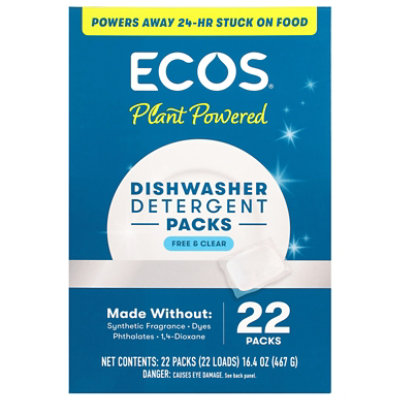 Ecos Dishwasher Detergent Packs Free & Clear - 22 Ct. - 22 CT - Image 1