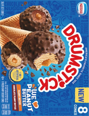 Drumstick We Love Peanut Butter Ice Cream Cones 8 Ct - 8 CT - Image 5