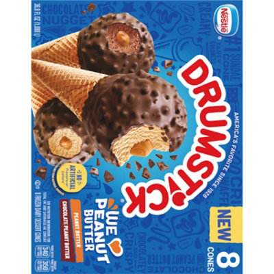 Drumstick We Love Peanut Butter Ice Cream Cones 8 Ct - 8 CT - Image 2