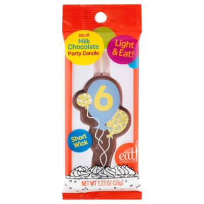 Let Them Eat Candles Chocolate Ballon Number 6 - 1.27 OZ - Image 1