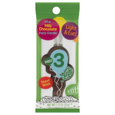 Let Them Eat Candles Chocolate Ballon Number 3 - 1.27 OZ - Image 1