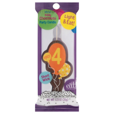 Let Them Eat Candles Chocolate Ballon Number 4 - 1.27 OZ - Image 1