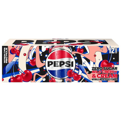 Pepsi Wild Cherry & Cream Zero Sugar 12-12fz - 12-12 FZ - Image 2