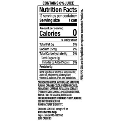 Pepsi Wild Cherry & Cream Zero Sugar 12-12fz - 12-12 FZ - Image 2