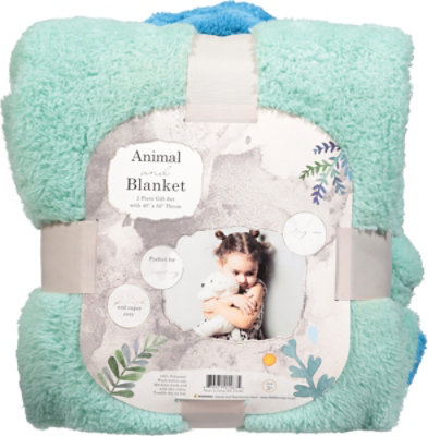 Silver One International Inc Plush Animal Blanket Set - Each - Image 4