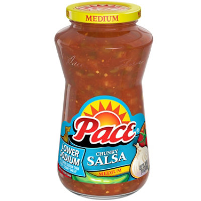 Pace Lower Sodium Chunky Medium Salsa Jar - 16 Oz