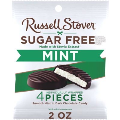 Sugar Free Dark Chocolate Mint Patties Peg Bag 2oz - 2 OZ - Image 1