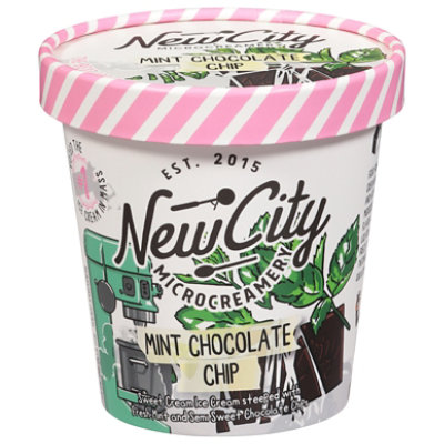 New City Microcreamery Mint Chocolate Chip Ice Cream 14fz - 14 FZ - Image 1