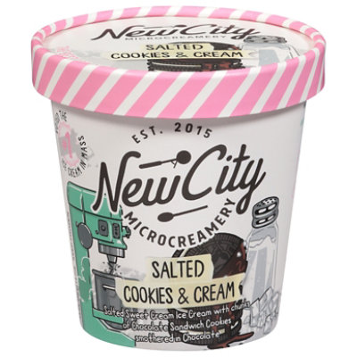 New City Microcreamery Salted Cookies And Cream Ice Cream 14 Fz - 14 FZ - Image 2