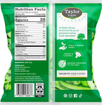 Taylor Farms Snap Peas - 8 OZ - Image 6