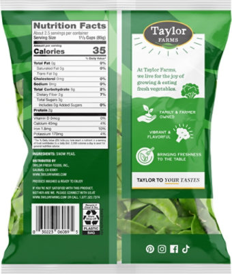 Taylor Farms Snow Peas - 8 OZ - Image 6