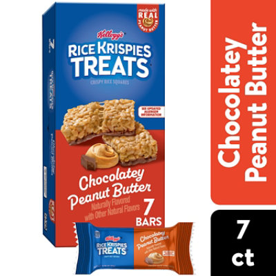 Kellogg's Rice Krispies Treats Squares Chocolatey & Real Peanut Butter 5.4oz - 7 CT - Image 1