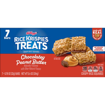 Kellogg's Rice Krispies Treats Squares Chocolatey & Real Peanut Butter 5.4oz - 7 CT - Image 7