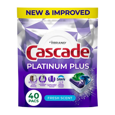 Cascade Platinum Plus Actionpacs Fresh Scent - 40 Count