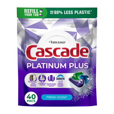 Cascade Platinum Plus Actionpacs Fresh Scent 40 Ct - 40 CT - Image 1