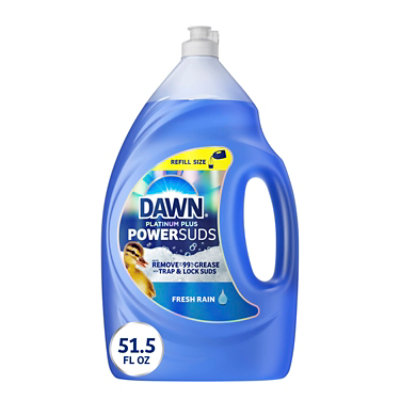 Dawn Platinum Plus Power Suds Dishwashing Liquid, Fresh Rain - 51.5 Oz - Image 1