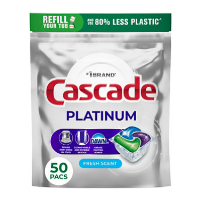 Cascade Platinum Actionpacs, Fresh Scent - 50 Count