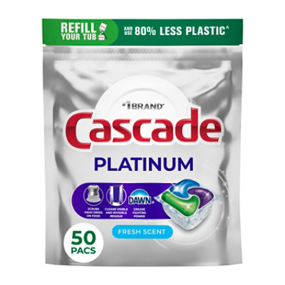 Cascade Platinum Actionpacs, Fresh Scent - 50 Ct. - 50 CT - Image 1