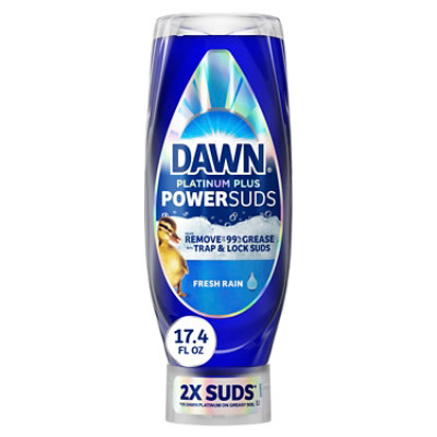 Dawn Platinum Plus Power Suds Dishwashing Liquid, Fresh Rain - 17.4 Oz - Image 1