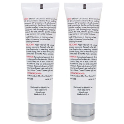 EltaMD UV Luminous Broad-Spectrum SPF 41 Facial Sunscreen 1.7 oz 2 Pack - Image 4