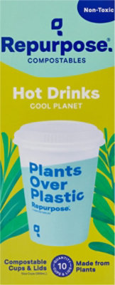 12oz 10ct Cup & Lid Set Compostable - 10 CT - Image 1