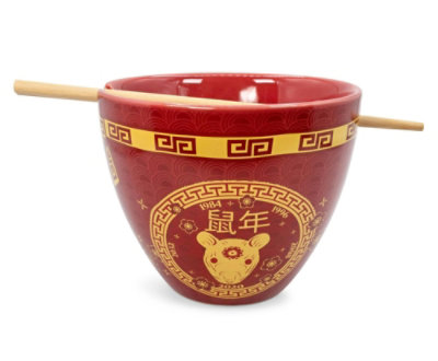 Boom Trendz Year Of The Rat Chinese Zodiac 16-Ounce Ramen Bowl and Chopstick Set - Image 2