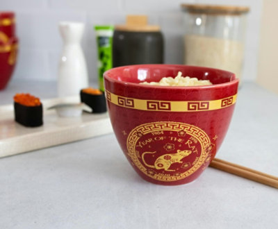 Boom Trendz Year Of The Rat Chinese Zodiac 16-Ounce Ramen Bowl and Chopstick Set - Image 4