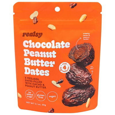 Realsy Chocolate Peanut Butter Filled Dates - 2.1 OZ