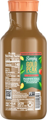 Simply Gold Peak Tea & Peach Bottle 52 Fl Oz - 52 FZ - Image 6