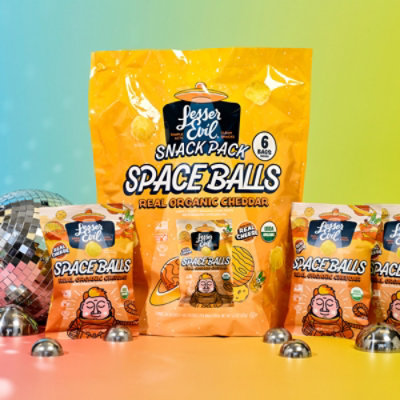 Lesser Evil Corn Puffs Real Cheddar 6ct - 6 CT - Image 3