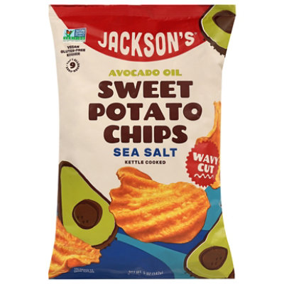 Jacksons Wavy Swt Potato Chips Sea Salt Avacado Oil 5 Oz - 5 OZ